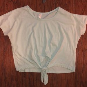 Super Cute Front Tie Workout Crop Mint Color